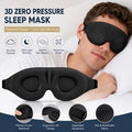 Person asleep wearing a contoured 3D sleep mask