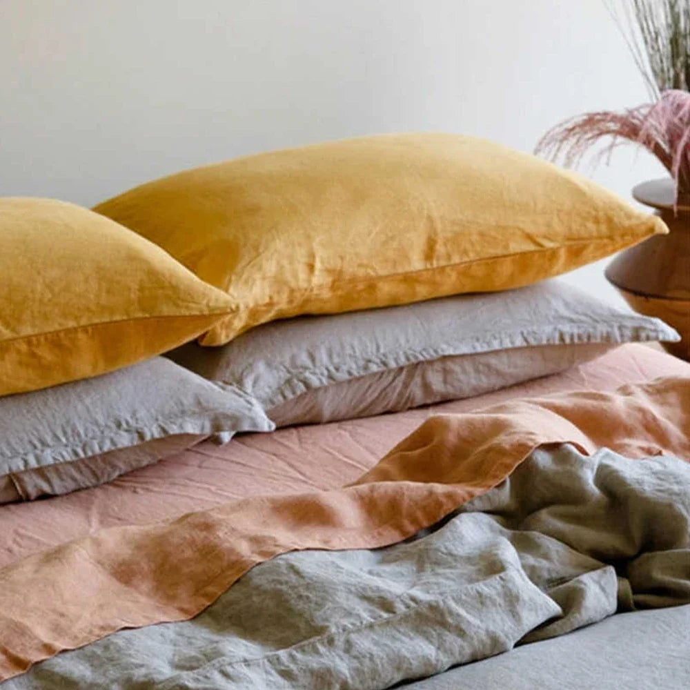 Linen pillowcase detail
