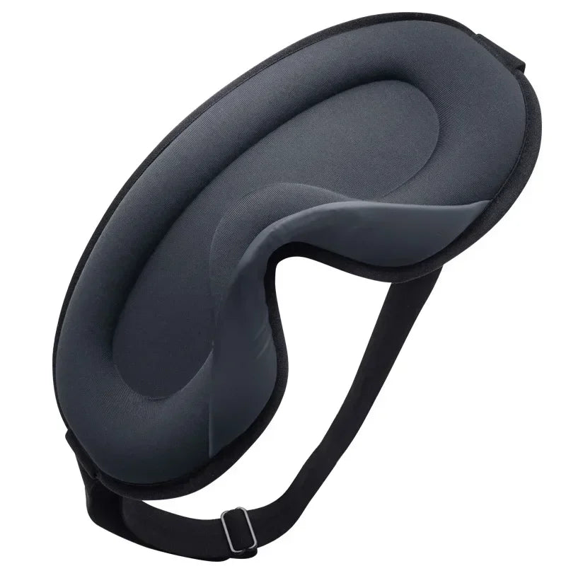 Close-up of the moulded eye domes and deep nose contour of the sleep mask