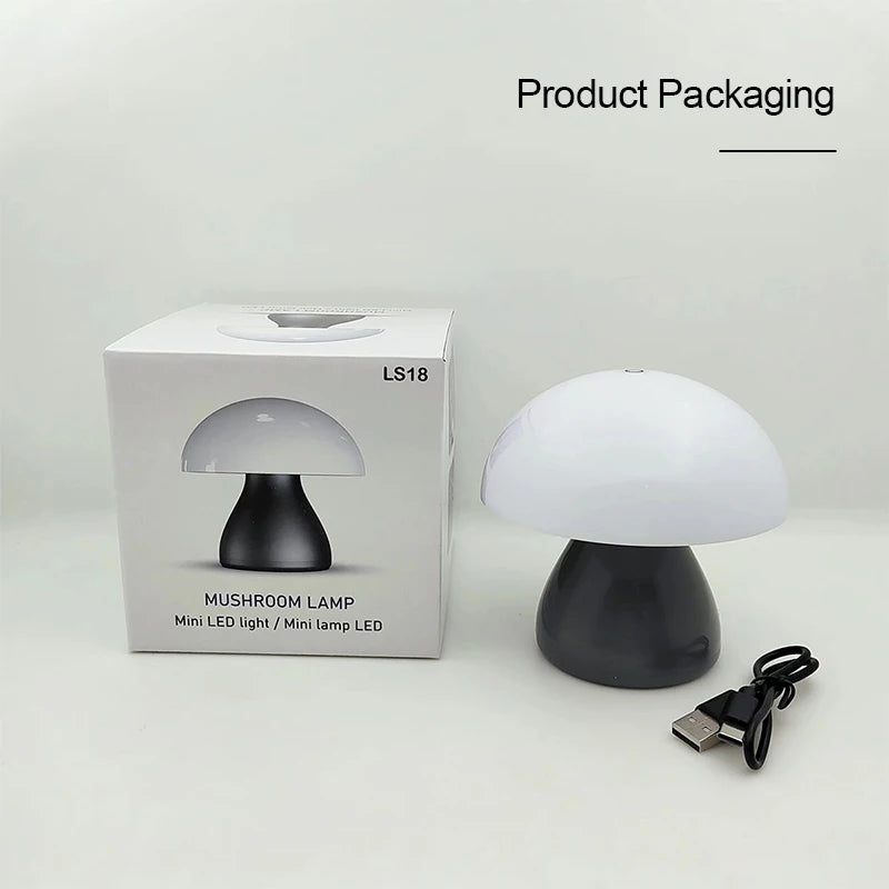 Mushroom lamp shown in three colour temperatures