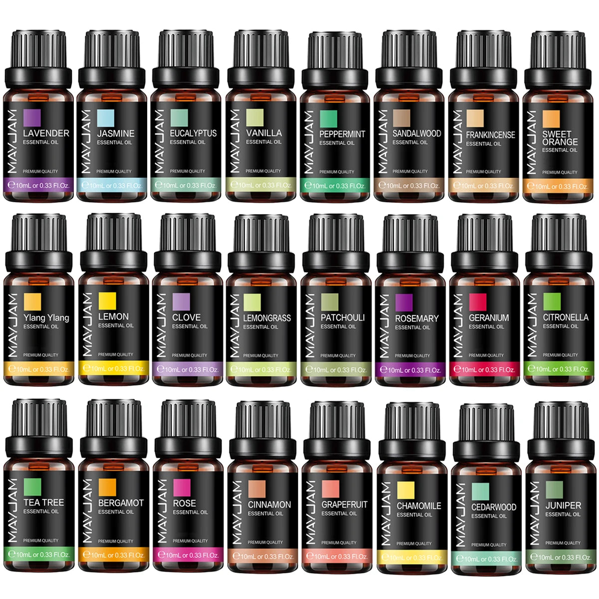 Aromatherapy essential oil bottle and box