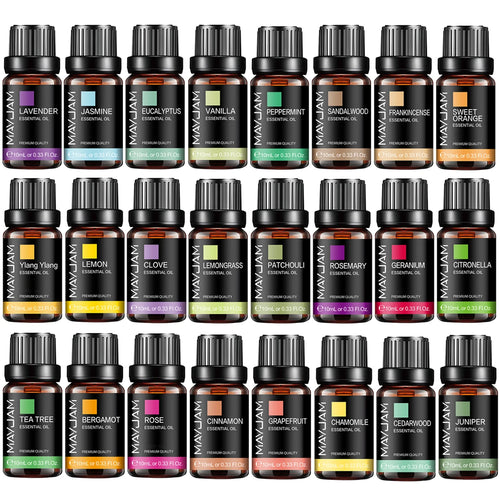 Aromatherapy essential oil bottle and box
