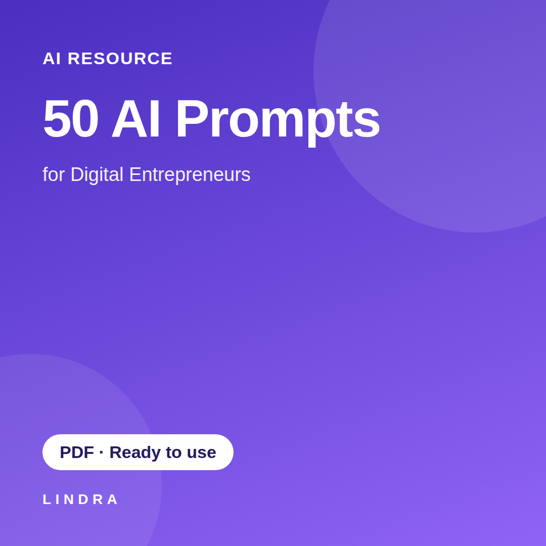 50 AI Prompts for Digital Entrepreneurs — ebook cover