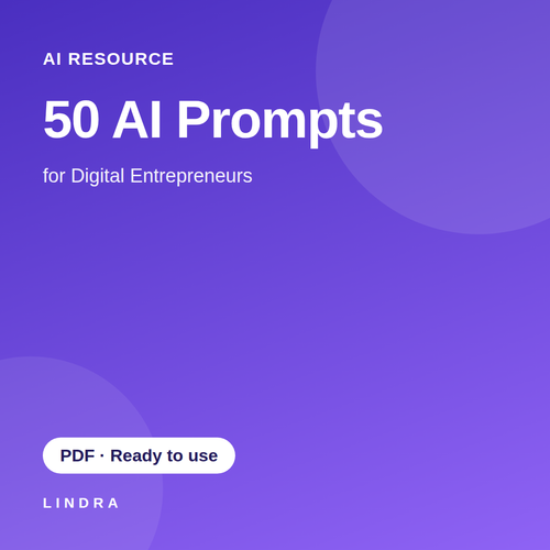 50 AI Prompts for Digital Entrepreneurs — ebook cover